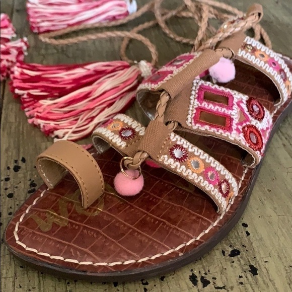 Sam Edelman Gretchen Embellished Lace-Up Sandal - Picture 3 of 11